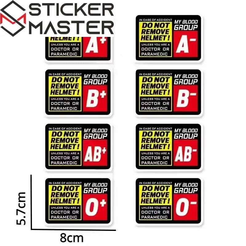 Helmet Compatible Blood Type Sticker | Safe