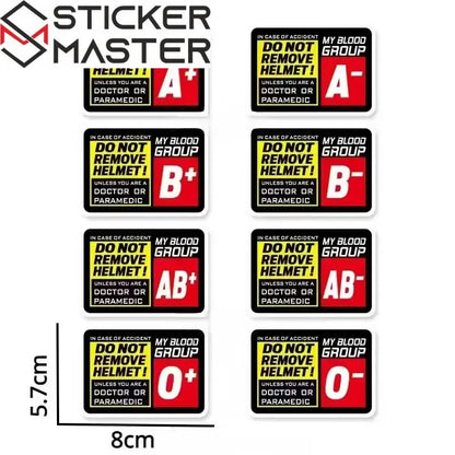 Helmet Compatible Blood Type Sticker | Safe