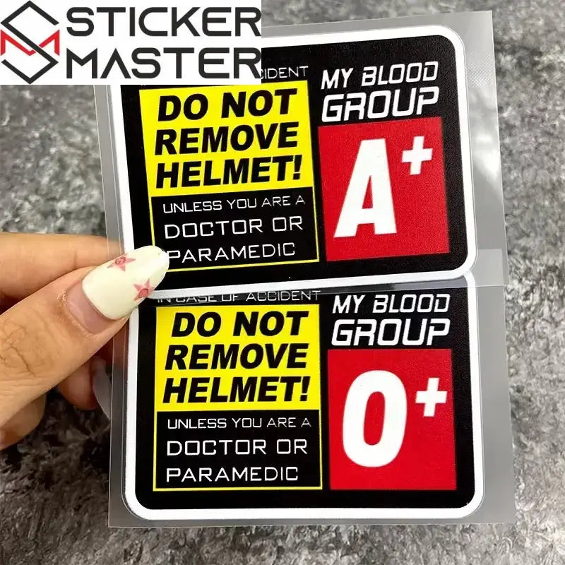 Helmet Compatible Blood Type Sticker | Safe