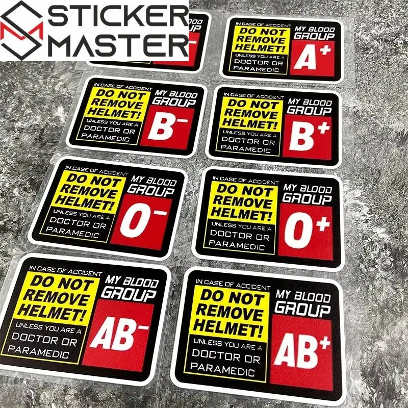 Helmet Compatible Blood Type Sticker | Safe