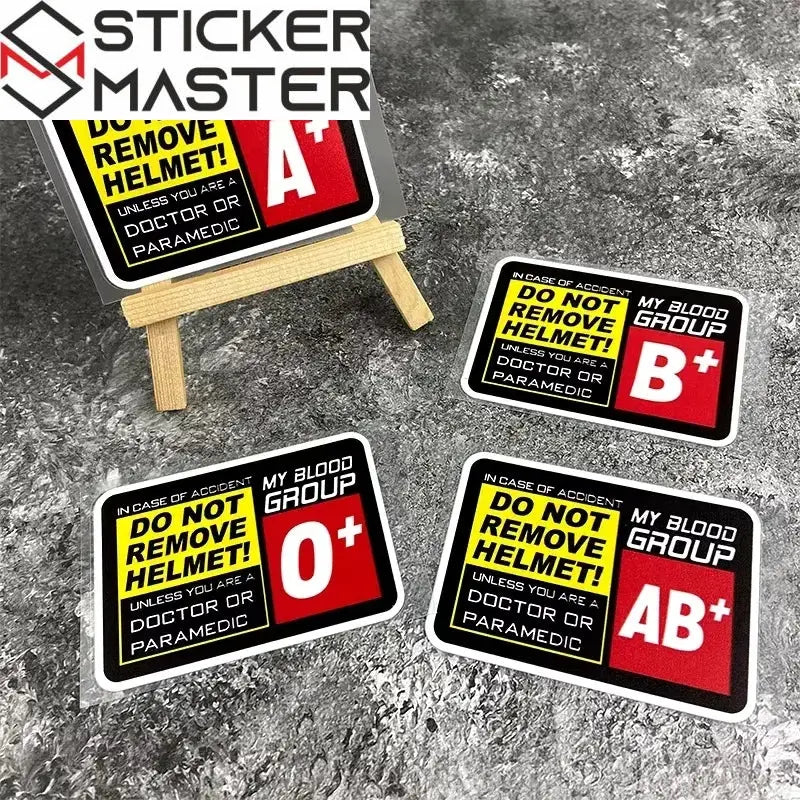 Helmet Compatible Blood Type Sticker | Safe