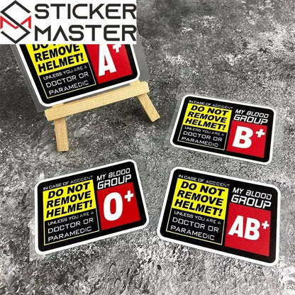 Helmet Compatible Blood Type Sticker | Safe