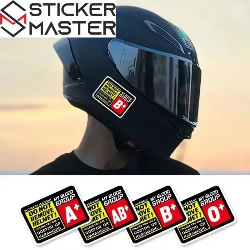 Helmet Compatible Blood Type Sticker | Safe