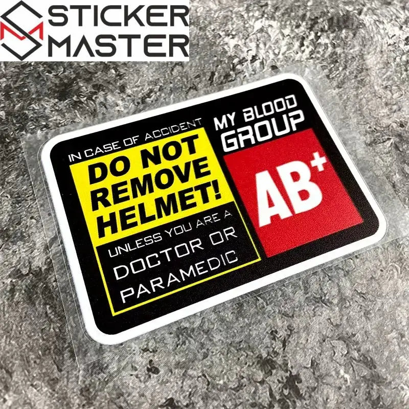 Helmet Compatible Blood Type Sticker | Safe