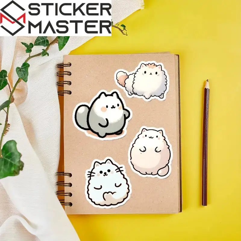 Sticker Master 50’li Kawaii Kedi & Kahve Sticker Seti Planlayıcılar, Laptoplar, Su Şişeleri ve DIY Defterler İçin Sevimli Çıkartmalar - Sticker Master