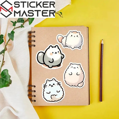 Sticker Master 50’li Kawaii Kedi & Kahve Sticker Seti Planlayıcılar, Laptoplar, Su Şişeleri ve DIY Defterler İçin Sevimli Çıkartmalar - Sticker Master