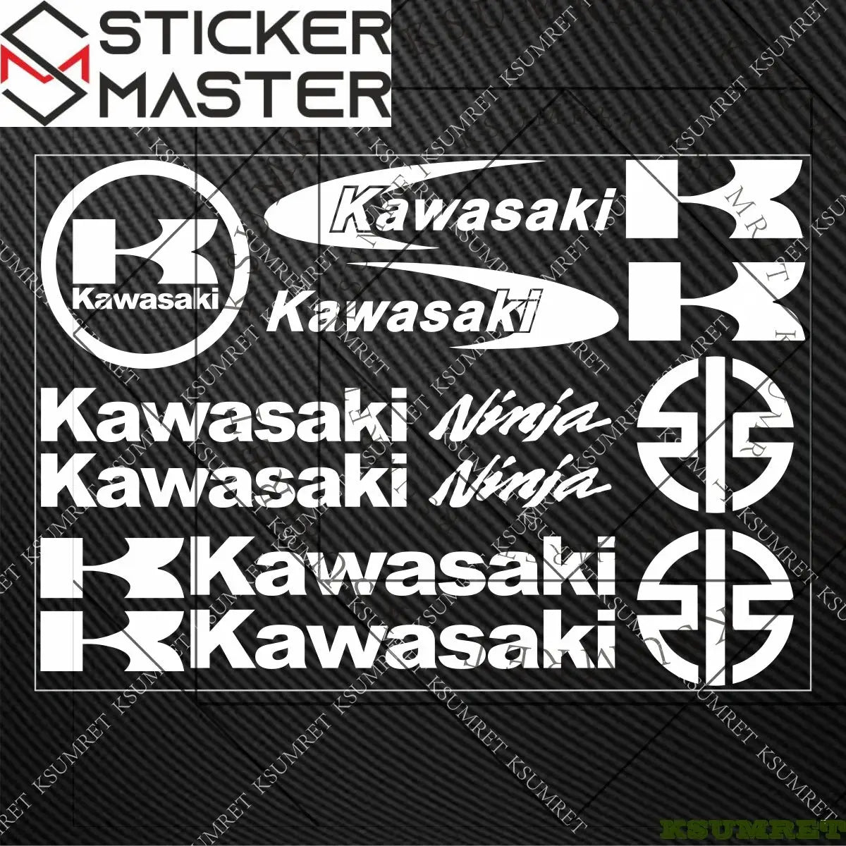 Kawasaki Sticker | Ninja ve K Logo Motosiklet Grenaj Decal Seti Sticker Master
