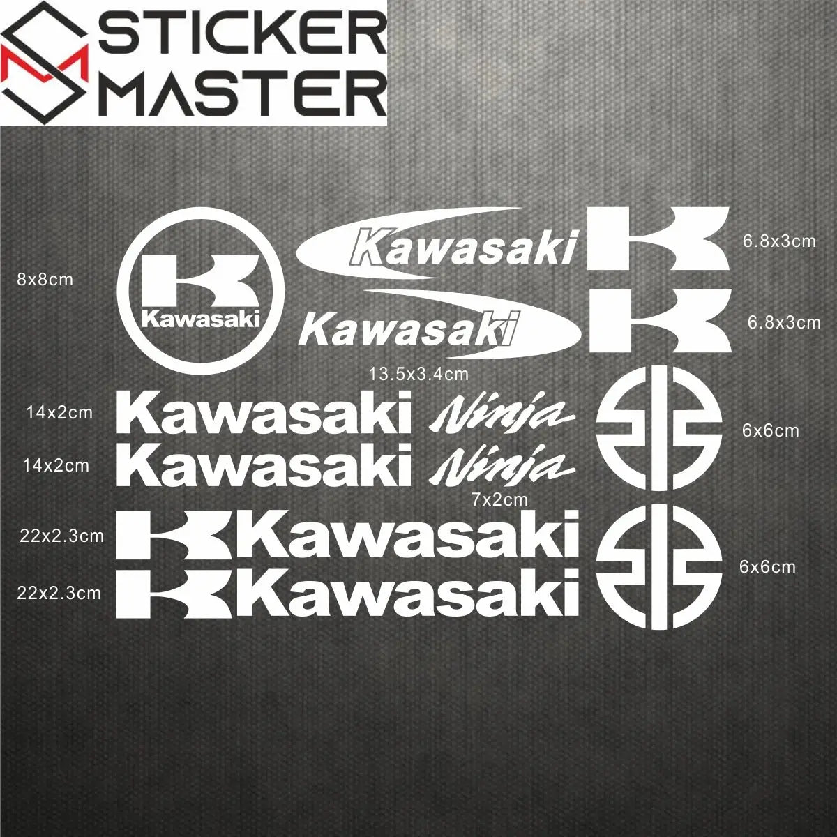 Kawasaki Sticker | Ninja ve K Logo Motosiklet Grenaj Decal Seti Sticker Master
