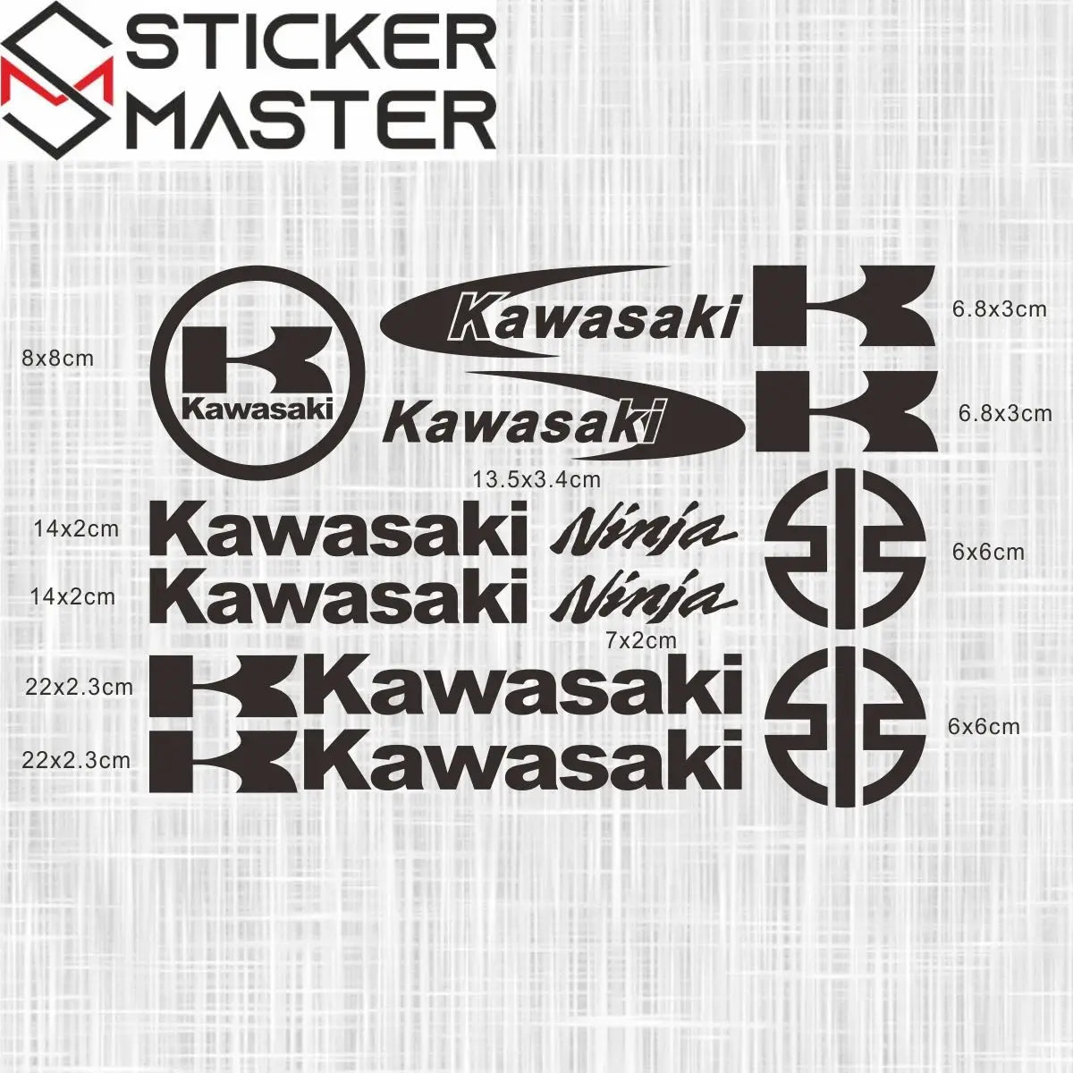 Kawasaki Sticker | Ninja ve K Logo Motosiklet Grenaj Decal Seti Sticker Master