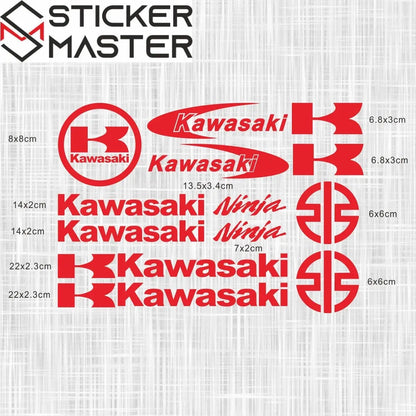 Kawasaki Sticker | Ninja ve K Logo Motosiklet Grenaj Decal Seti Sticker Master