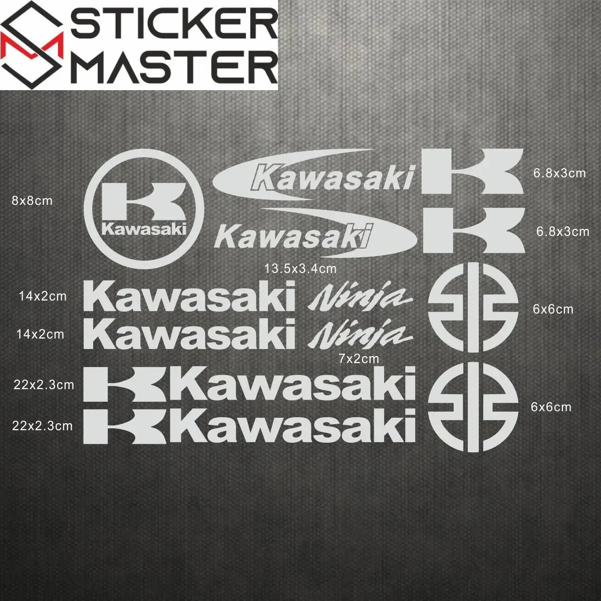 Kawasaki Sticker | Ninja ve K Logo Motosiklet Grenaj Decal Seti Sticker Master