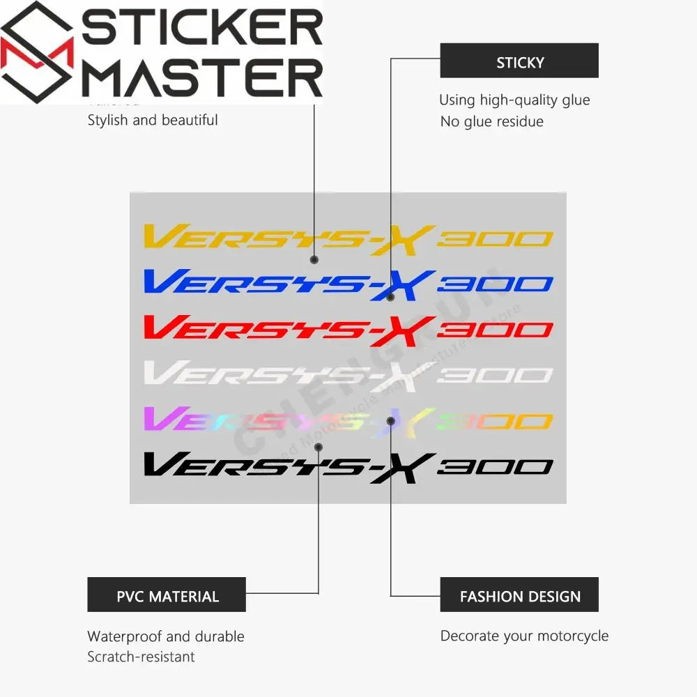 Sticker Master Kawasaki Versys-X 300 Sticker Set – Suya Dayanıklı Vinil (2017-2021) - Sticker Master