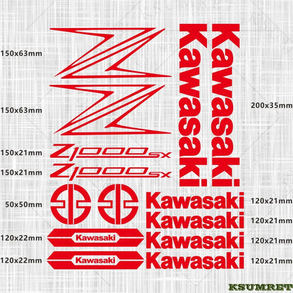 Kawasaki Z1000SX Sticker Seti Su Geçirmez | Sticker Master Sticker Master