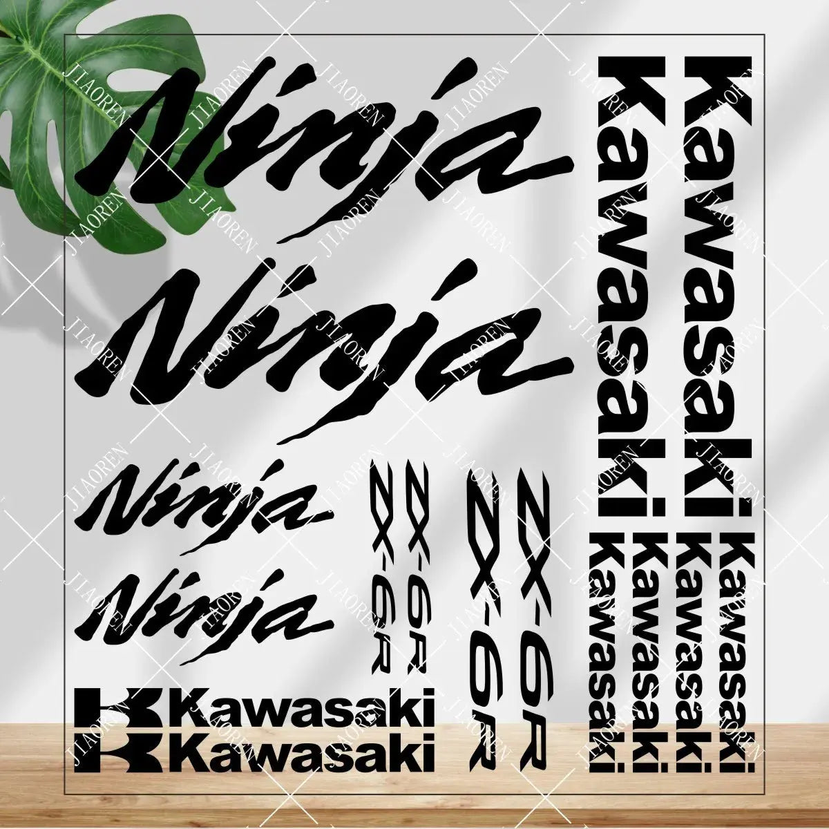 Kawasaki ZX-6R Sticker Seti | Ninja ve Logo Full Grenaj Kiti (35x38cm) Sticker Master