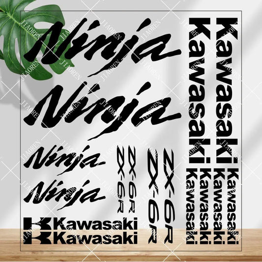 Kawasaki ZX-6R Sticker Seti | Ninja ve Logo Full Grenaj Kiti (35x38cm) Sticker Master