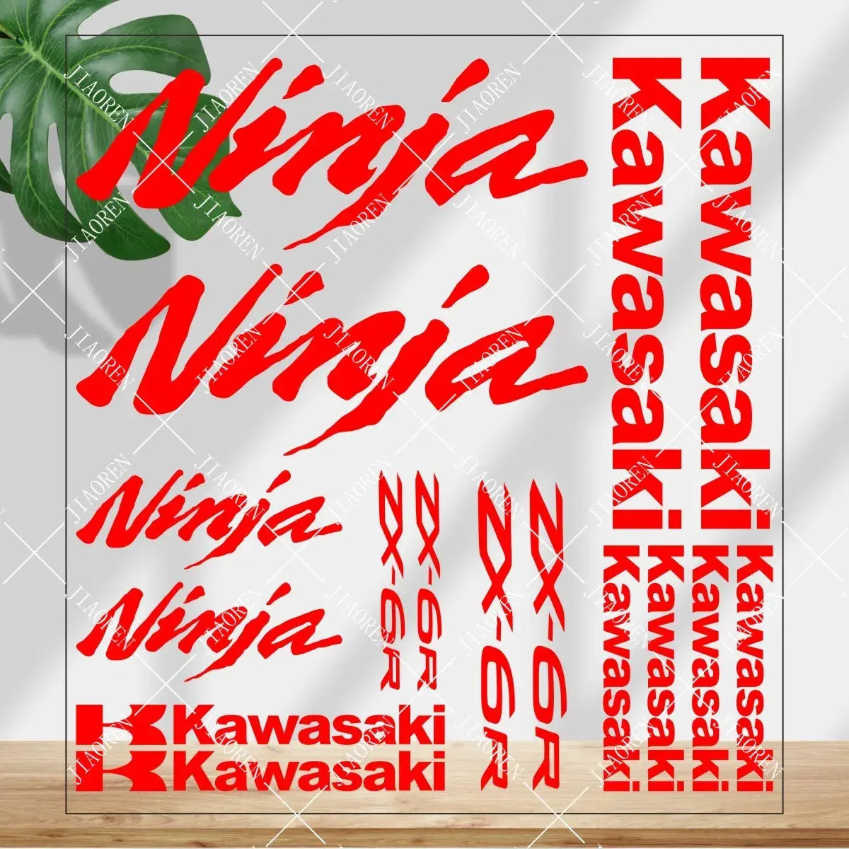 Kawasaki ZX-6R Sticker Seti | Ninja ve Logo Full Grenaj Kiti (35x38cm) Sticker Master