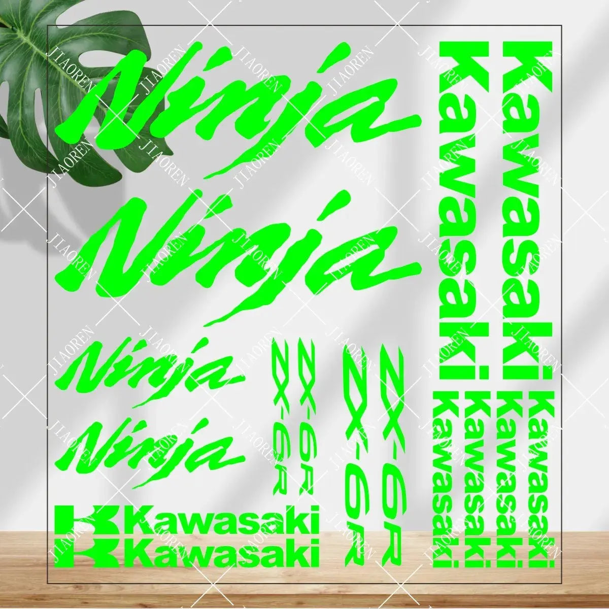 Kawasaki ZX-6R Sticker Seti | Ninja ve Logo Full Grenaj Kiti (35x38cm) Sticker Master