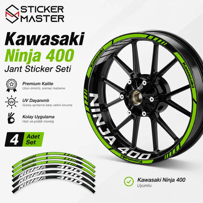 Kawasaki Ninja 400 Uyumlu Jant Sticker Seti - 4 Adet