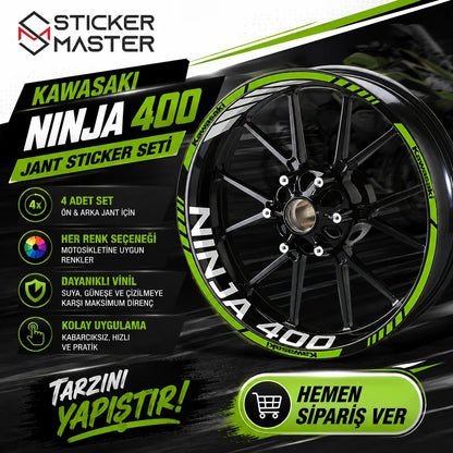 Kawasaki Ninja 400 Uyumlu Jant Sticker Seti - 4 Adet ads