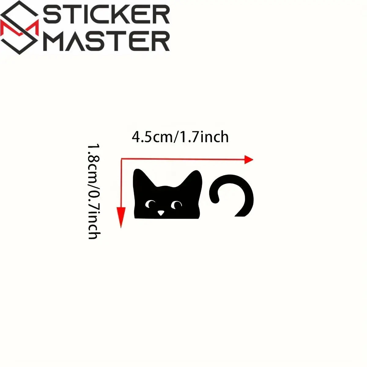 Kedi Sticker Seti | Dikizleyen Siyah Kedi Ayna ve Laptop Decal (5 Adet)