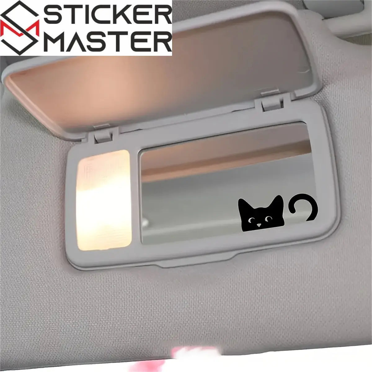 Kedi Sticker Seti | Dikizleyen Siyah Kedi Ayna ve Laptop Decal (5 Adet)