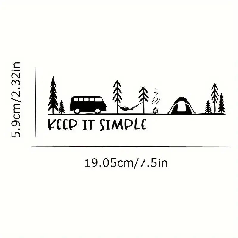 Keep It Simple Kamp & Karavan Macerası Sticker | Sticker Master 19X6 Cm Sticker Master