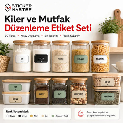 Kiler ve Mutfak Duzenleme Etiket Seti mockup