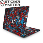 Kırmızı Mavi Doodle Laptop Sticker Sticker Bomb 2 Vinil Kaplama | Sticker Master
