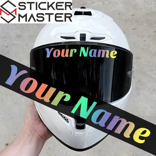 Kişiye Özel İsim Sticker | Kask Vizörü ve Motor İçin Özel Yazı (Holografik Seçenekli) Sticker Master