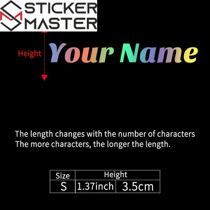 Kişiye Özel İsim Sticker | Kask Vizörü ve Motor İçin Özel Yazı (Holografik Seçenekli) Sticker Master