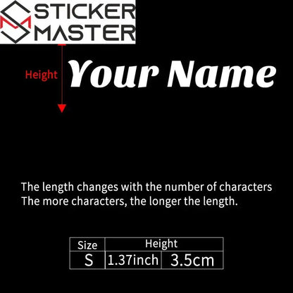 Kişiye Özel İsim Sticker | Kask Vizörü ve Motor İçin Özel Yazı (Holografik Seçenekli) Sticker Master