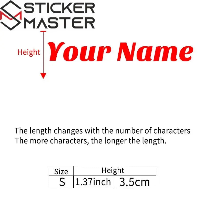 Kişiye Özel İsim Sticker | Kask Vizörü ve Motor İçin Özel Yazı (Holografik Seçenekli) Sticker Master