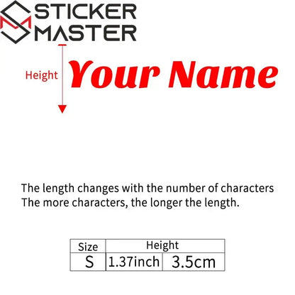 Kişiye Özel İsim Sticker | Kask Vizörü ve Motor İçin Özel Yazı (Holografik Seçenekli) Sticker Master
