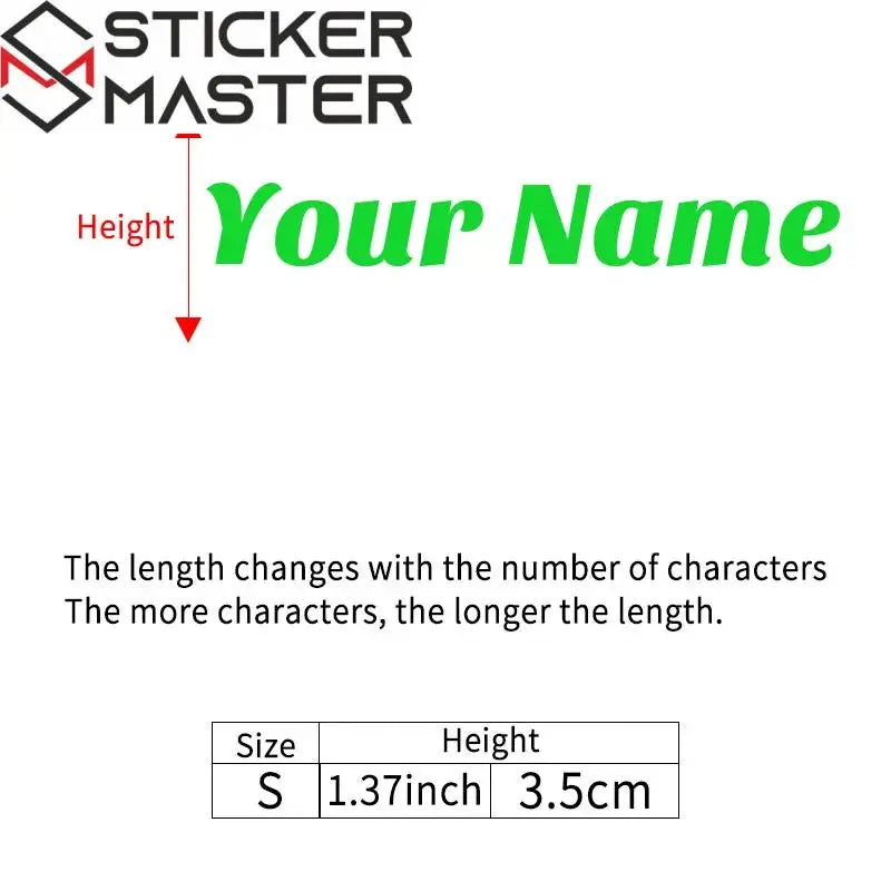Kişiye Özel İsim Sticker | Kask Vizörü ve Motor İçin Özel Yazı (Holografik Seçenekli) Sticker Master