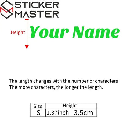 Kişiye Özel İsim Sticker | Kask Vizörü ve Motor İçin Özel Yazı (Holografik Seçenekli) Sticker Master