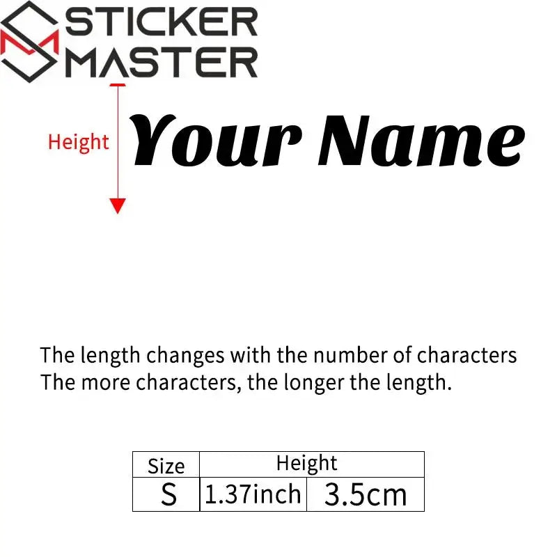 Kişiye Özel İsim Sticker | Kask Vizörü ve Motor İçin Özel Yazı (Holografik Seçenekli) Sticker Master