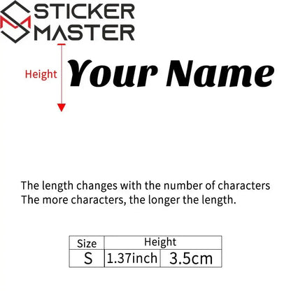 Kişiye Özel İsim Sticker | Kask Vizörü ve Motor İçin Özel Yazı (Holografik Seçenekli) Sticker Master
