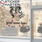Kişiye Özel Kuafor Cam Salon Logosu Sticker | Sticker Master