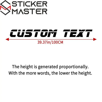 Kişiye Özel Sticker | Racing Fontlu Ön Cam ve Tekne Decal (100cm) Sticker Master