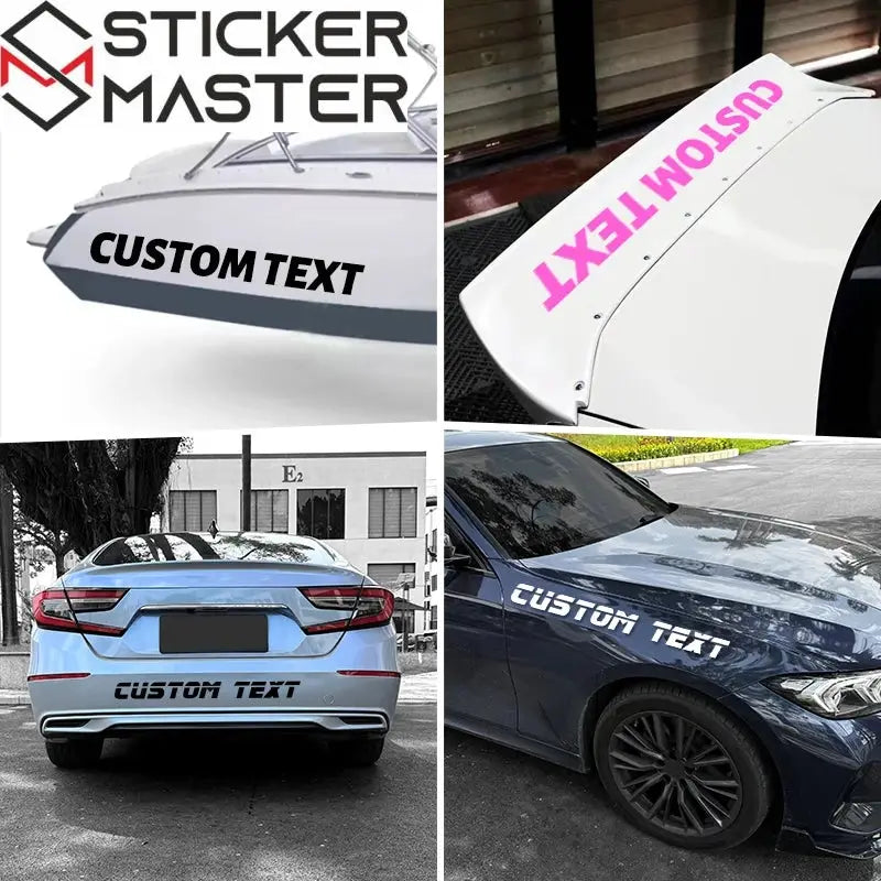 Kişiye Özel Sticker | Racing Fontlu Ön Cam ve Tekne Decal (100cm) Sticker Master