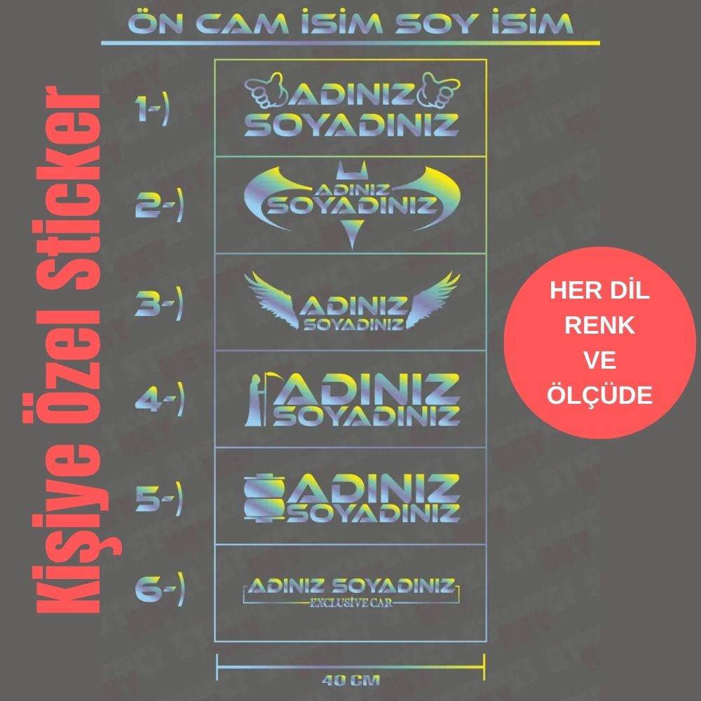 Kişiye Özel İsim Soyisim Sticker | Sticker Master Sticker Master