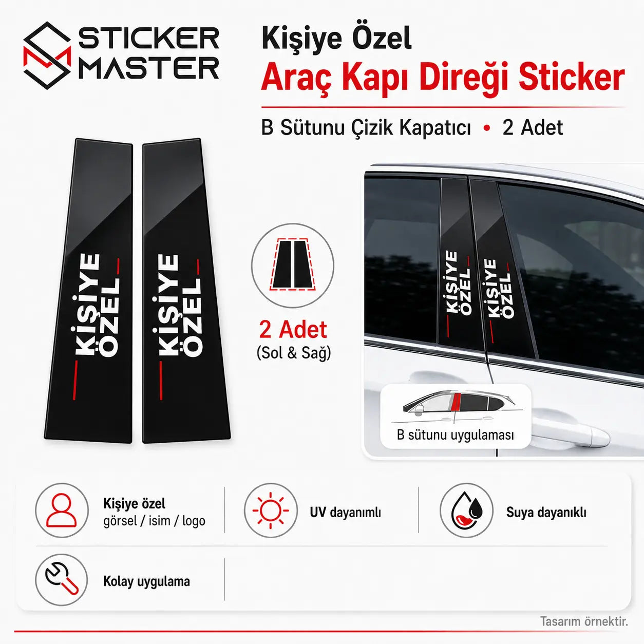 Kisiye Ozel Arac Kapi Diregi Sticker Seti ads