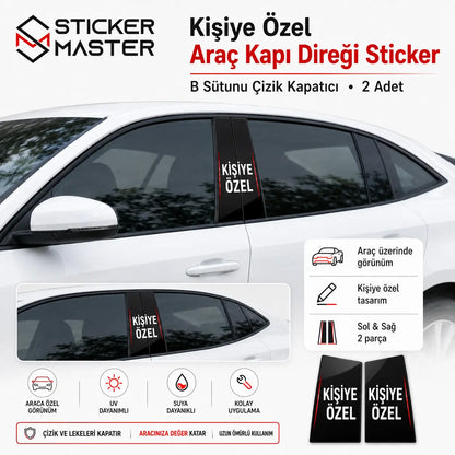 Kisiye Ozel Arac Kapi Diregi Sticker Seti ads icerik
