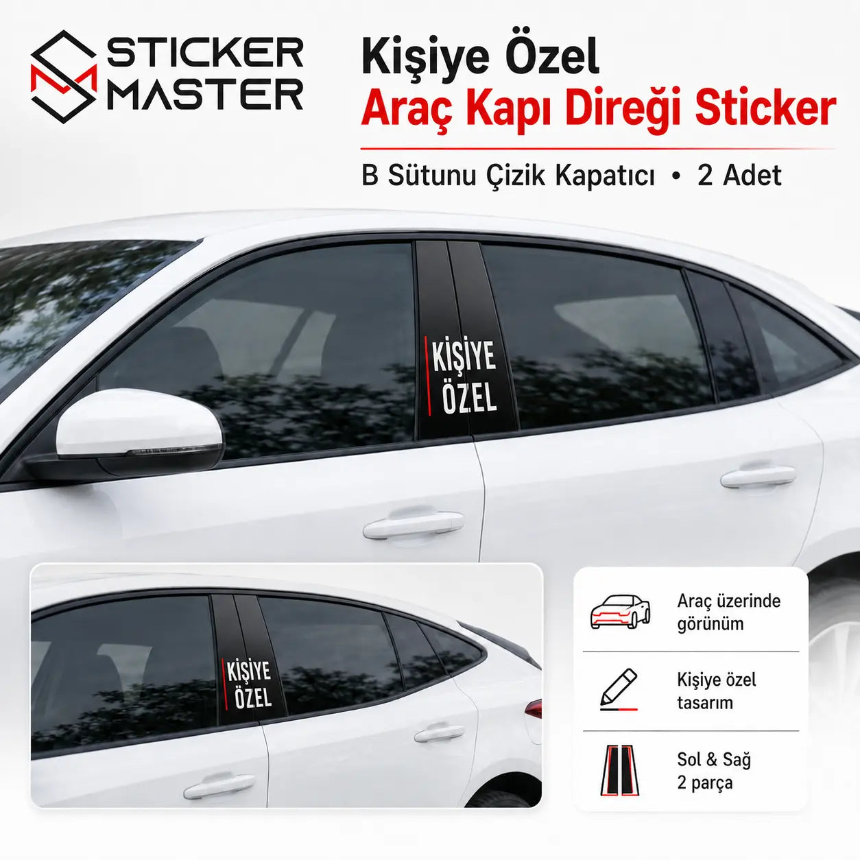 Kisiye Ozel Arac Kapi Diregi Sticker Seti ozel