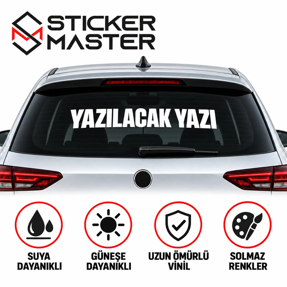 Kisiye Ozel Arka Cam Sticker – Isim ve Yazi | Tum Araclara Uyumlu ads