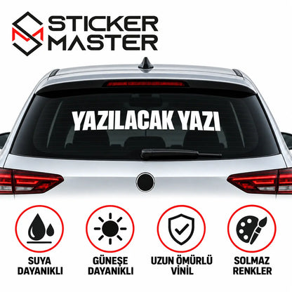 Kisiye Ozel Arka Cam Sticker – Isim ve Yazi | Tum Araclara Uyumlu ads