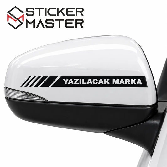 Kisiye Ozel Ayna Sticker – Isim ve Yazi | Tum Araclara Uyumlu sol