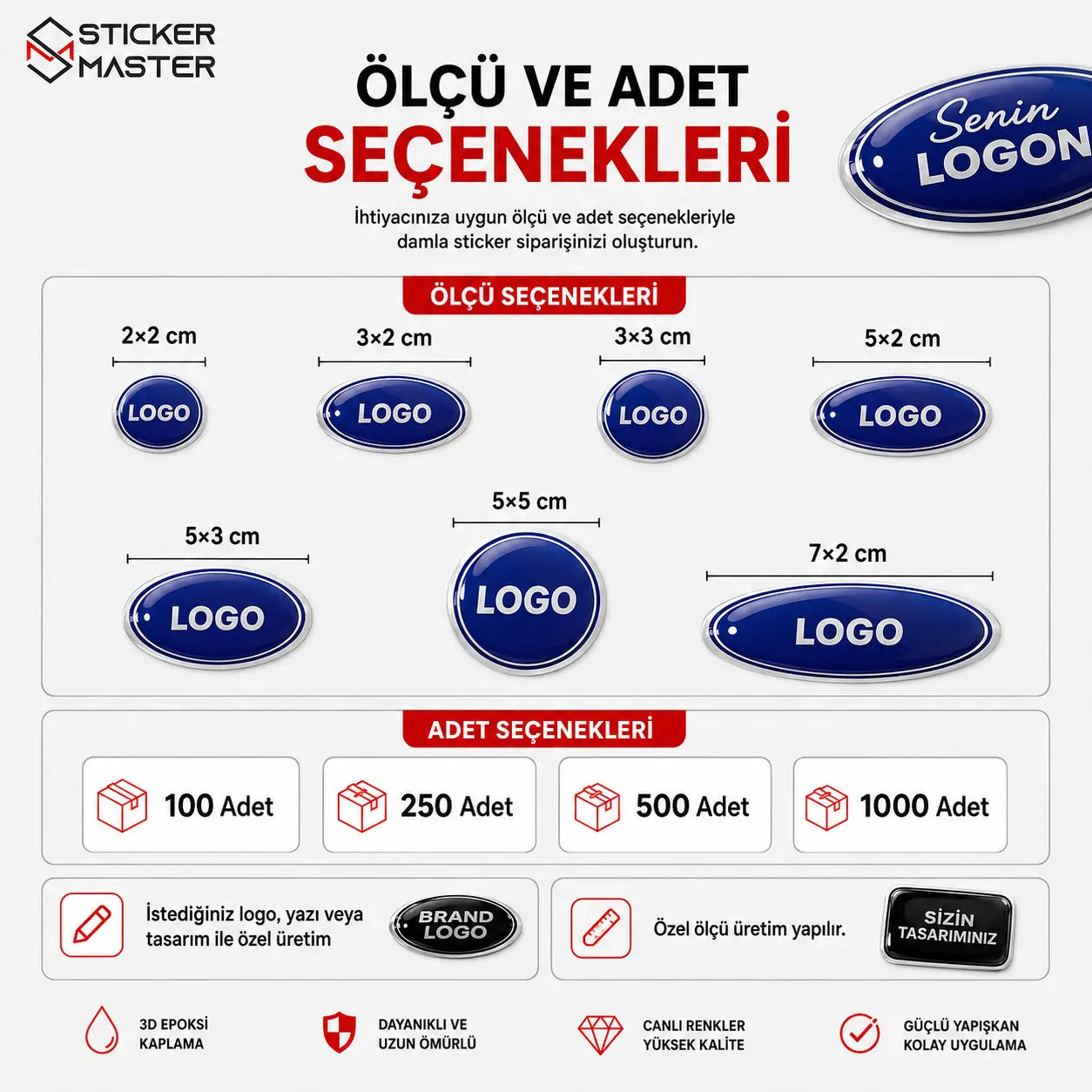 Kisiye Ozel Damla Sticker – 3D Epoksi Logo Etiketi-2