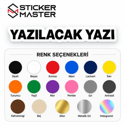 Kisiye Ozel Dikiz Aynasi Sticker – Isim ve Yazi | Tum Araclara Uyumlu renk ve olcu