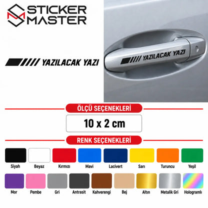 Kisiye Ozel Kapi Kolu Sticker – Isim ve Yazi | Tum Araclara Uyumlu renkler 2